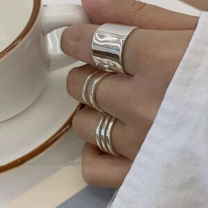 #13 Set of 3 925 Sterling Silver Open Adjustable Rings